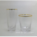 gold rimmed water juice wine highball glass